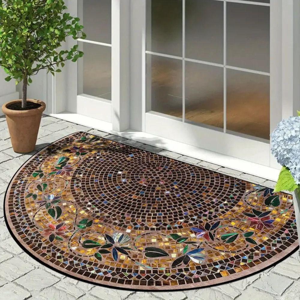 Non-Slip Semi-Circular Carpet Anti-fouling Welcome Mat New Door Mat  Home Decorative