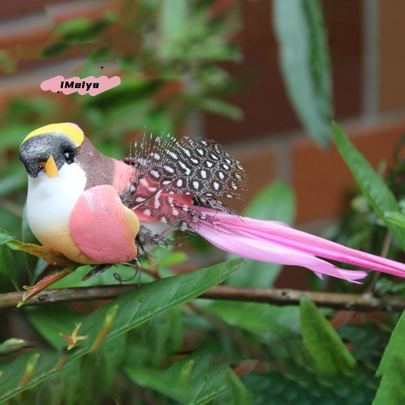 M-1Pcs Simulation Feather Birds Models Fake Foam Animal Artificial Birds DIY Wedding Home Garden Ornament Decoration Tree Decor
