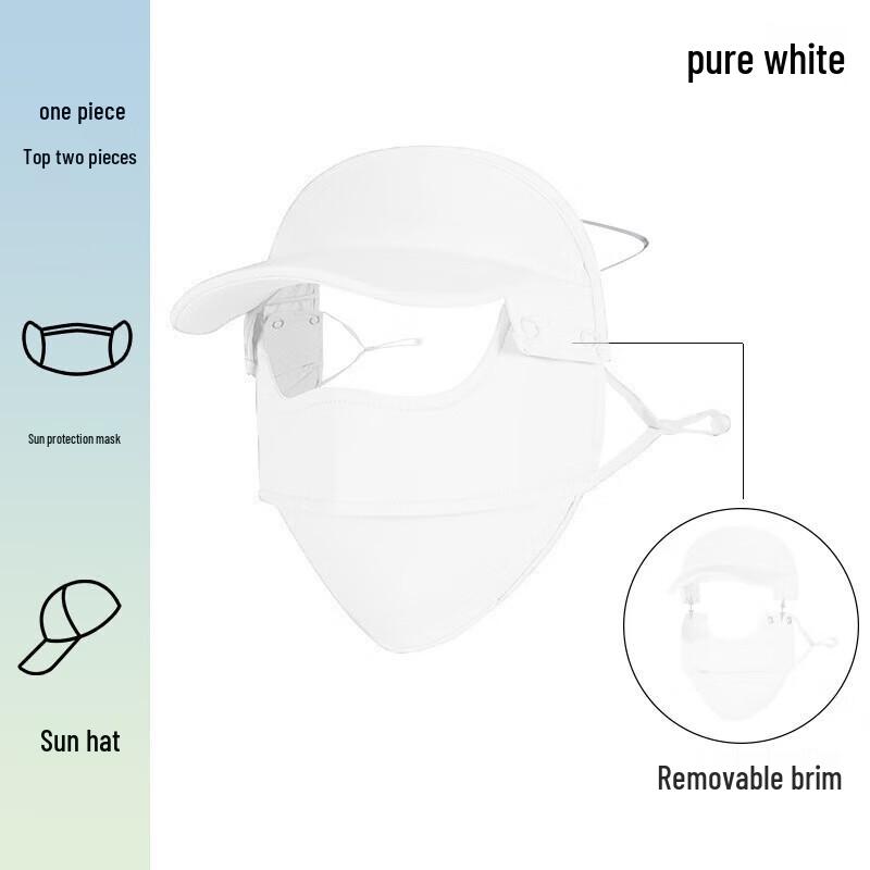 Yimai Detachable Brim Full Face Sun Protection Mask, 2-Pack