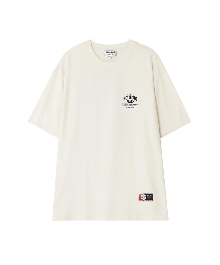 1993STUDIO [Lg Twins] Big Typographic T-Shirt_Cream