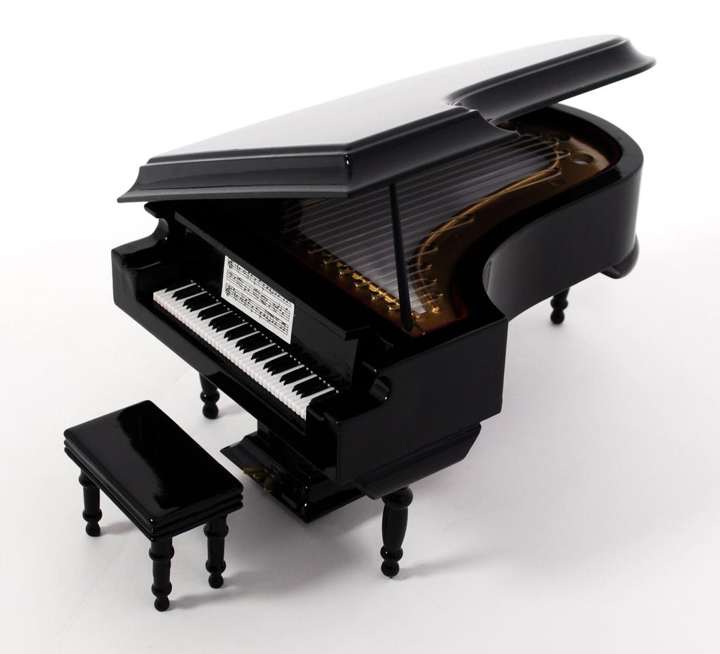 SUNRISE SOUND HOUSE Miniature Grand Piano, 18cm, Black