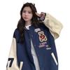 New Retro Bear Baseball Uniform for Autumn and Winter for Women with Niche Design High Street Loose Casual College Style Jacket