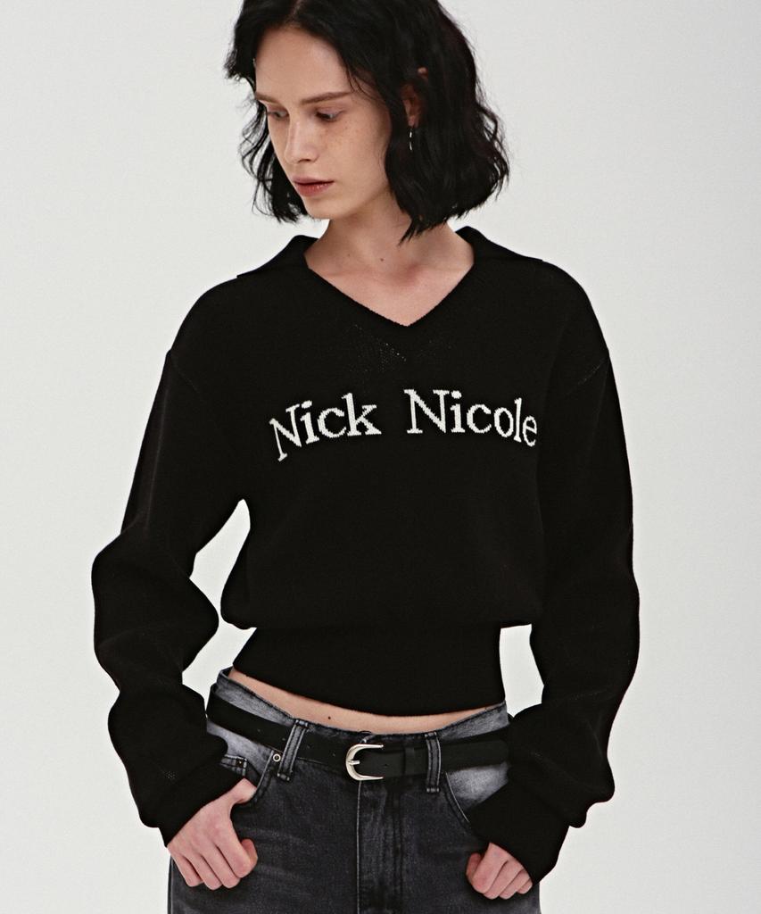 Nigaennikol Nicole Color Block Collar Knit_Black