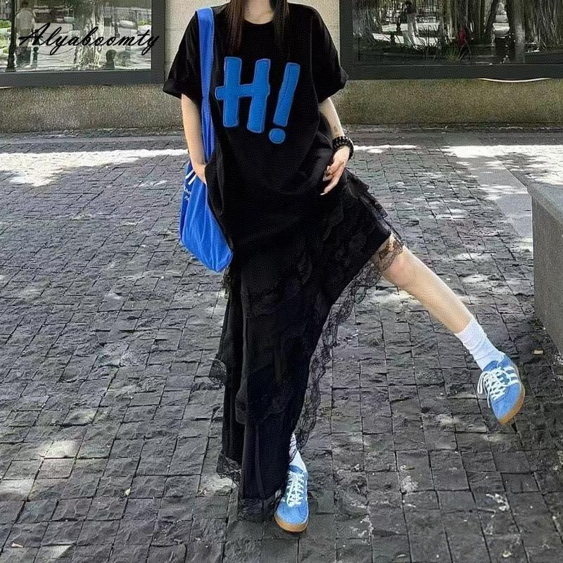 Korean Style Women Streetwear Irregular Skirt Elastic Waist White Black Layered Ruffles Skirt Stylish Feminine Ladies' Skirts Womens