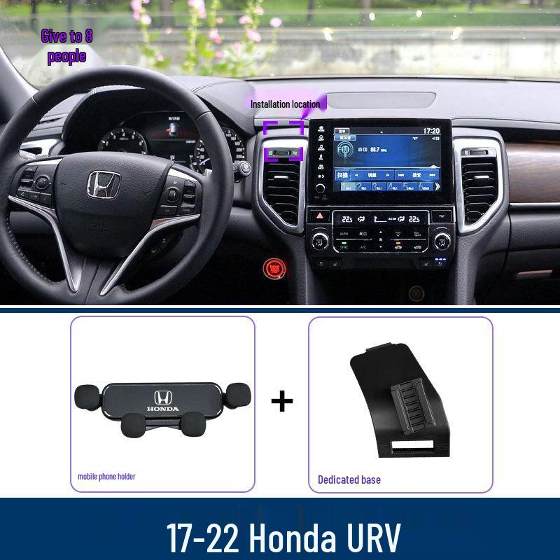 Clip-On Phone Holder for 2017-2022 Honda URV - Anti-Shake Navigation Support Frame.