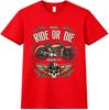 Μπλούζα T-shirt Μοτοσικλέτας Ride Or Die Κρανίο Biker Vintage Γραφικό T-shirt Μοτοσυκλέτας
