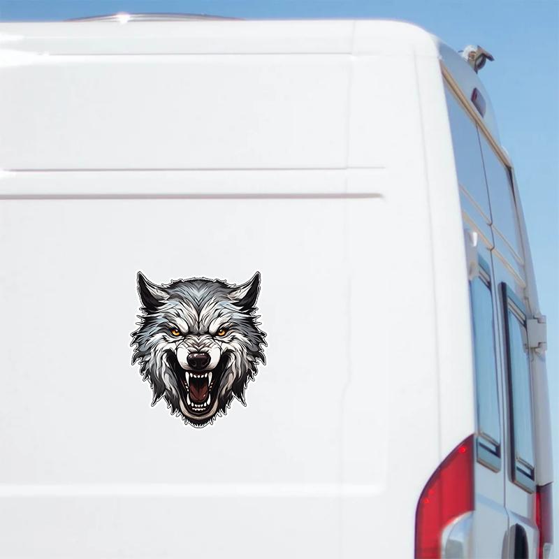 Ferocious Wolf Car Decals Weather-Resistant PVC Vinyl Stickers for Vehicle Windows Laptop Crafts Body Stickers
