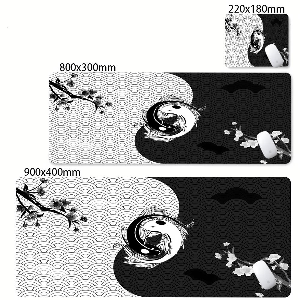 Yin-Yang Koi Fish Mouse Pad Desk Mousepad Cute HD Deskmst Extended Gaming Keyboard Mats Large 100x50cm XXL Gamer Mousepads