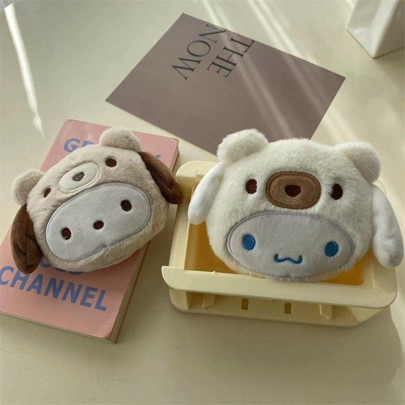 Kuromi Plush Keychain Wallet Melody Cinnamoroll Plushies Coin Purse Earphone Organizer Bag Pendant Key Ring Girls Gifts