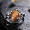 Anillo de Plata S925 Femme Joyería Piedra Lunar Natural Ojo de Tigre Anillos Personalizados para Mujeres Joyas de Boda Regalo