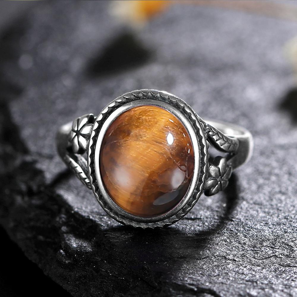 

Серебряное кольцо S925 Femme JewelrНатуральный лунный камень Тигровый глаз Персонализированные кольца для женщин Bijoux Свадебные украшения Подарок 6