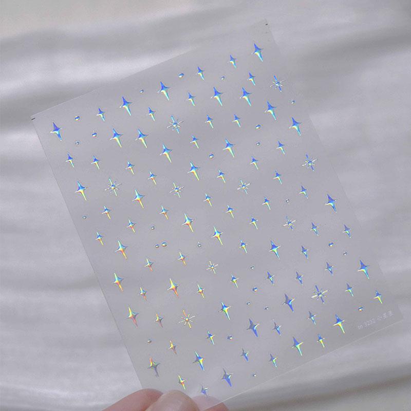 New 3d Star Nail Sticker Metal Mini Star Nail Ribbon Sticker High Quality Exquisite Nail Stickers Self-adhesive ZJT16