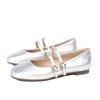 Fashion Double Belt Strap Mary Janes Woman Lolita Ballets Shoes Ladies Japanned Leather Flats Female Round Toe Brides Wedding Ballerinas