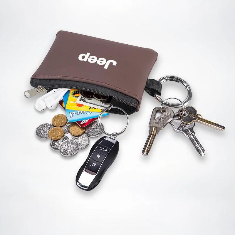 Pro Jeep Auto Kožená taštička na klíče Peněženka na mince Úložná taška na zip Pro Jeep Grand Cherokee Wrangler JK Gladiator Compass Renegade Wa