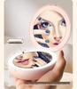 Portable USB-Charging LED Makeup Mirror: Double-Sided Folding Hand Warmer with Light & Magnification