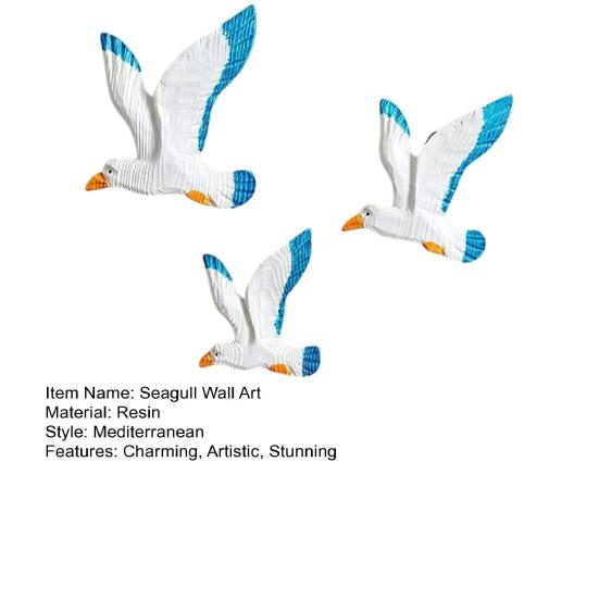 Pcs Coastal Seagulls Wall Decor Nautical Resin Sea Birds Wall Plaques Ocean