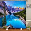 Bath Curtain 3D Printing Window Scenery Forest Shower Curtains 180*200Cm Waterproof Bathroom Curtain Washable Fabric With Hooks