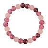 Festive Gifts Pink And Plum Tone Natural Stone Beaded Bracelet Sweet Fashion Jewelry For Women Daily Wear Simple Versatile Accessory