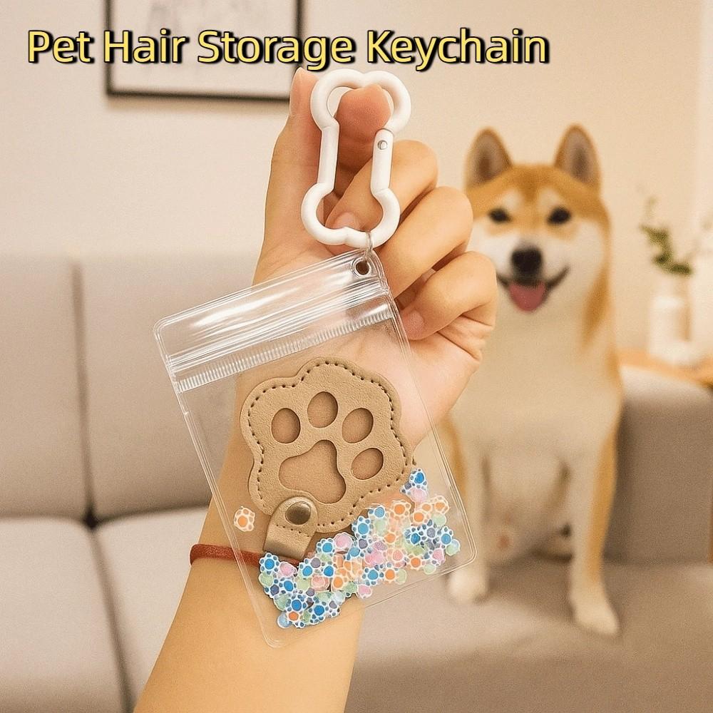 Handmade Cat Claw Keychain Creative Pet Hair Storage Bag Pets Hair Storage Keychain Couple