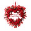 Valentine's Day & Mother's Day Red Rose Heart Wreath for Weddings & Home Decor