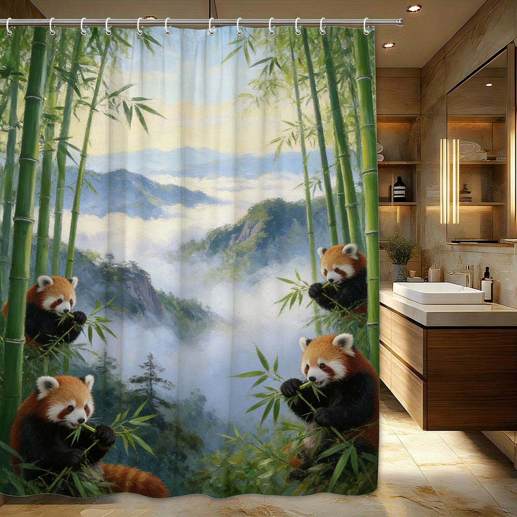 Cherry Blossom Duck Shower Curtain Machine Washable All Season Waterproof Privacy Protection Spring Nature Design Elegant12Hooks