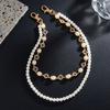 SHIXIN Tendenza Pantaloni Stratificati con Perle Finte Catena per Vita Uomo Donna Versatile Fiore di Strass Catena per Jeans Borsa Ciondolo Accessori