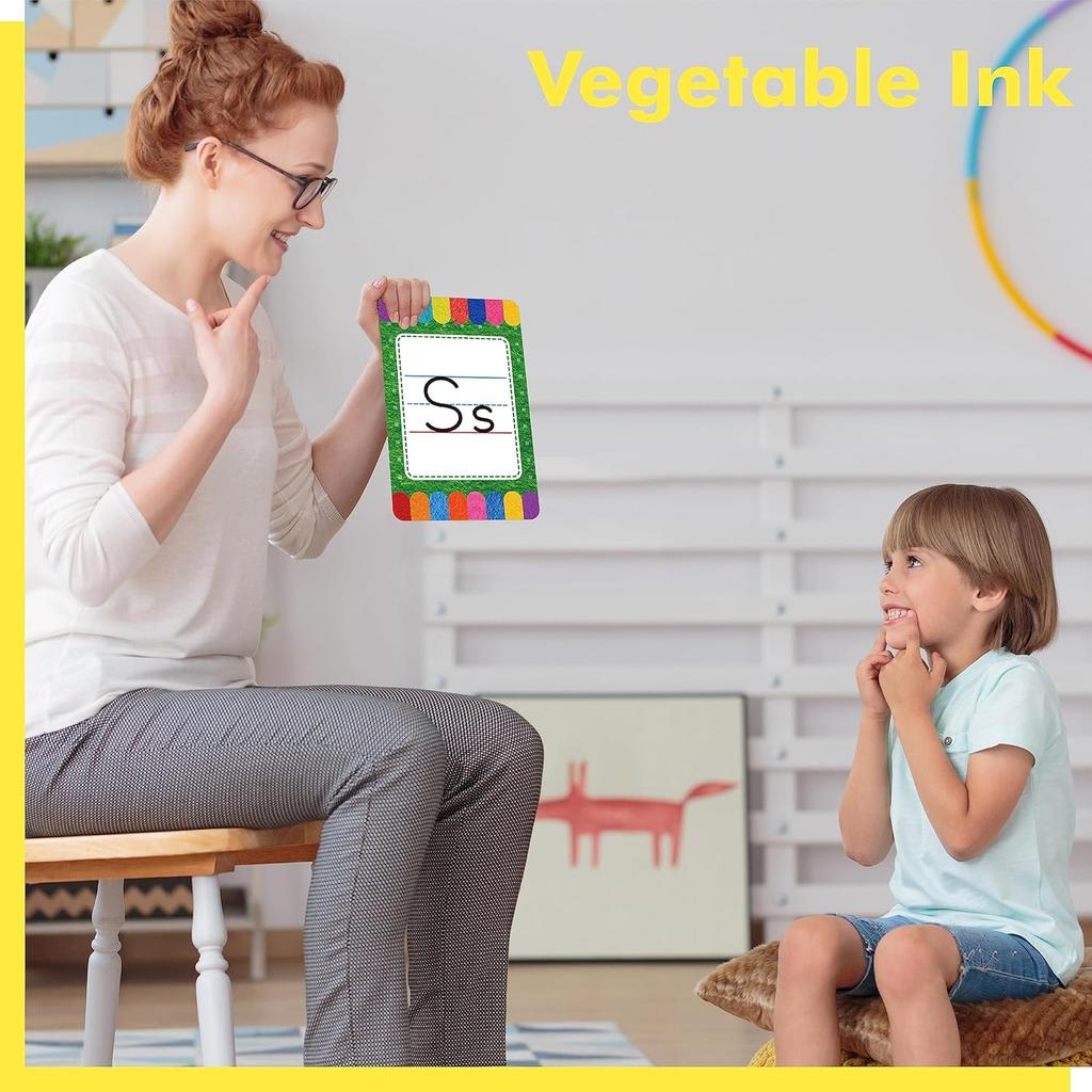 Alphabet Bulletin Board Set, 37 PCS ABC Wall Decorations 26 Upper/Lower Case Letters plus 0-10 Numbers Small Posters for Preschool, Kindergarten