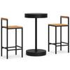 VidaXL Ensemble de bar jardin 3 pcs noir poly rotin/bois massif acacia, ensemble de table de bar, table et chaise de bar de 3187718