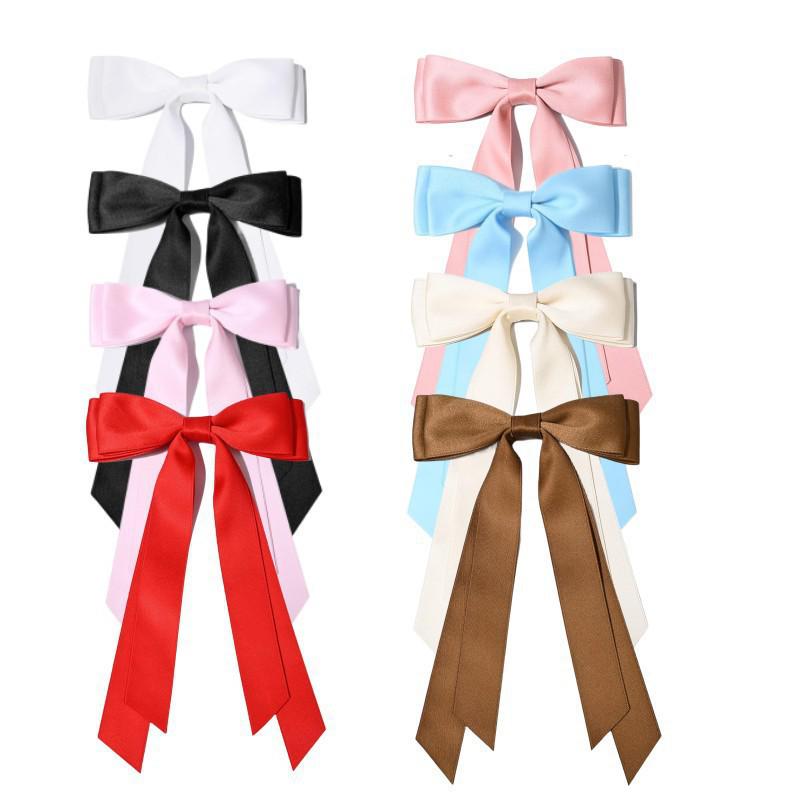 Sweet Double Layer Princess Bow Hair Clip with Long Trailing Ribbons