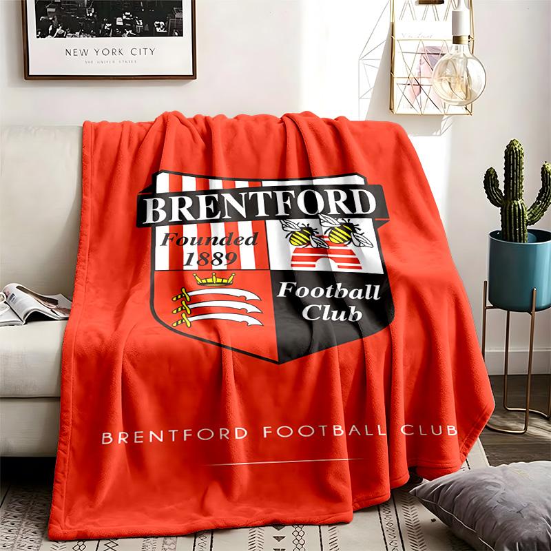 Brentford Football Club Theme Personalized Outdoor Flannel Blankets Soft And Suitable For All Seasons Perfect For Sofas Beds And Camping