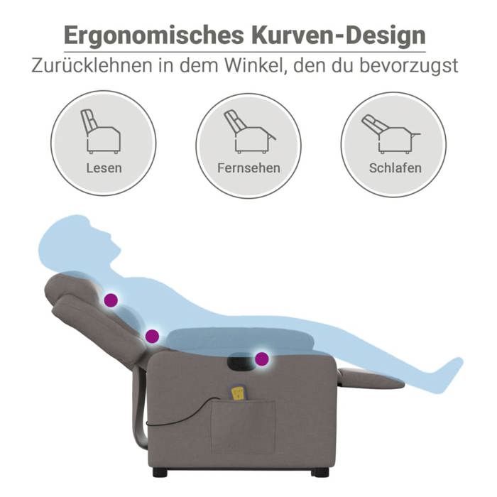 VidaXL Reclining Massage Armchair, Relaxation Chair with Backrest, Seat with Armrests, TV Armchair for Living Room 3205000