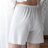 Summer Ice Silk Safety Pants for Women Fashion Wavy Threaded Home Bottoms Anti-exposure No Curling Outside Three-quarter Shorts