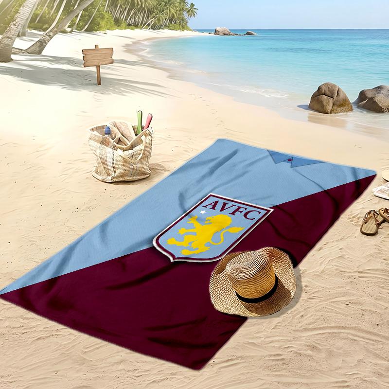 Asciugamano da Spiaggia con Stampa Calcio Aston Villa, Asciugamano Grande Morbido ad Asciugatura Rapida per Spiaggia Campeggio Nuoto