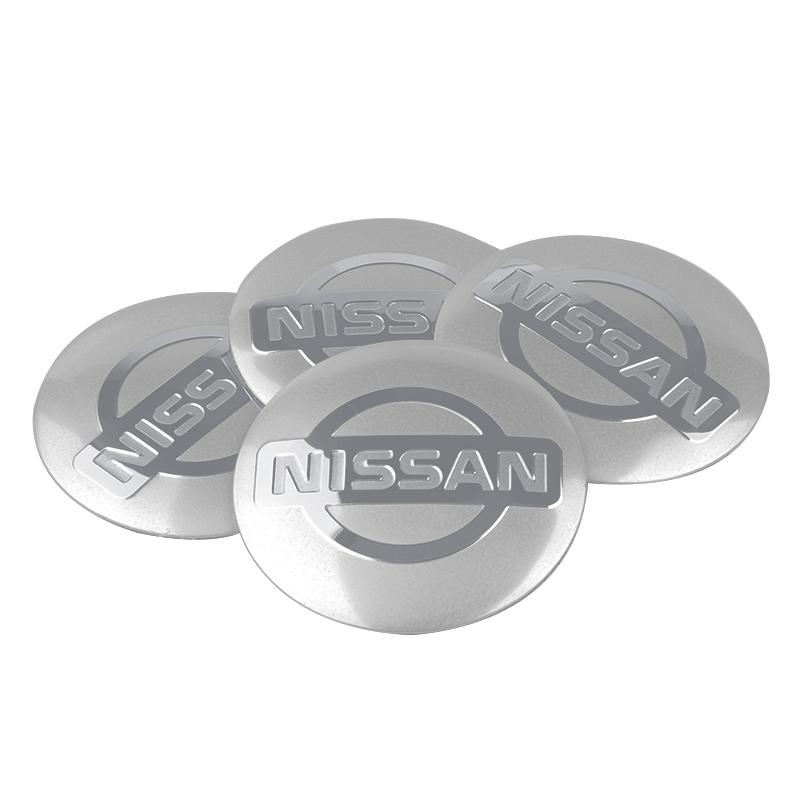 4Pcs Aluminum Metal Emblem Car Wheel Center Hub Caps Sticker Badge For Nissan Nismo X-trail Juke Qashqai J10 Leaf Tiida Note GTR
