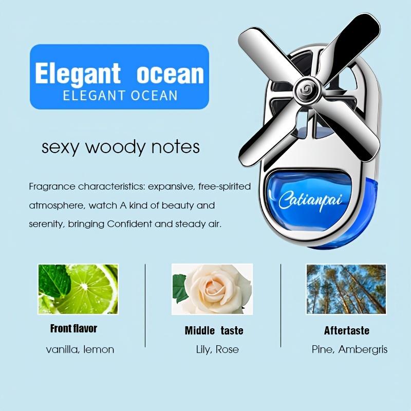 Car Air Freshener with Long-Lasting Perfume Fragrance Vent Clip-On Fan-Shaped Decorative Air Freshener