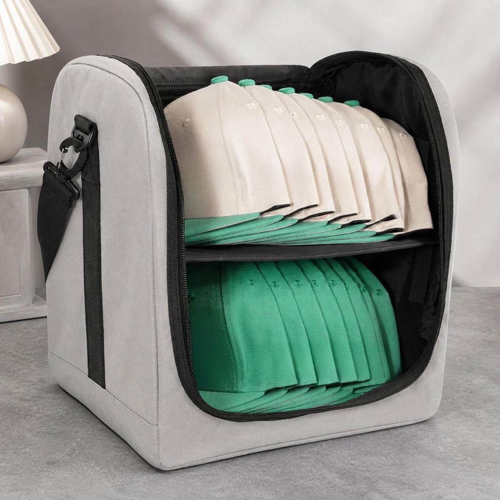 Baseball Cap Storage Bag Water-Resistant Hat Case with Shoulder Strap