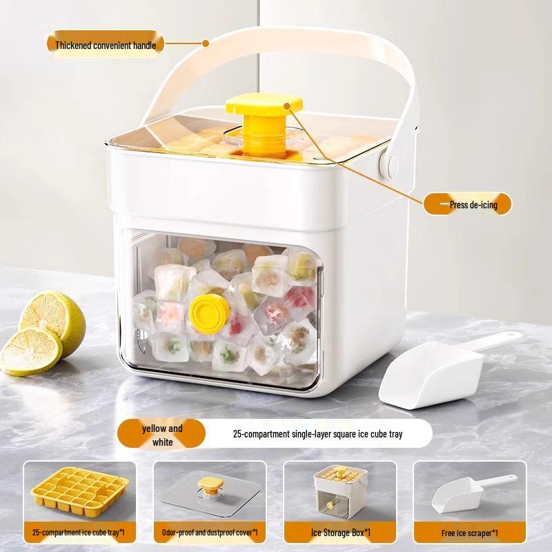 Handheld Ice Cube Mold with Food-Grade Freezer Storage for Homemade Ice