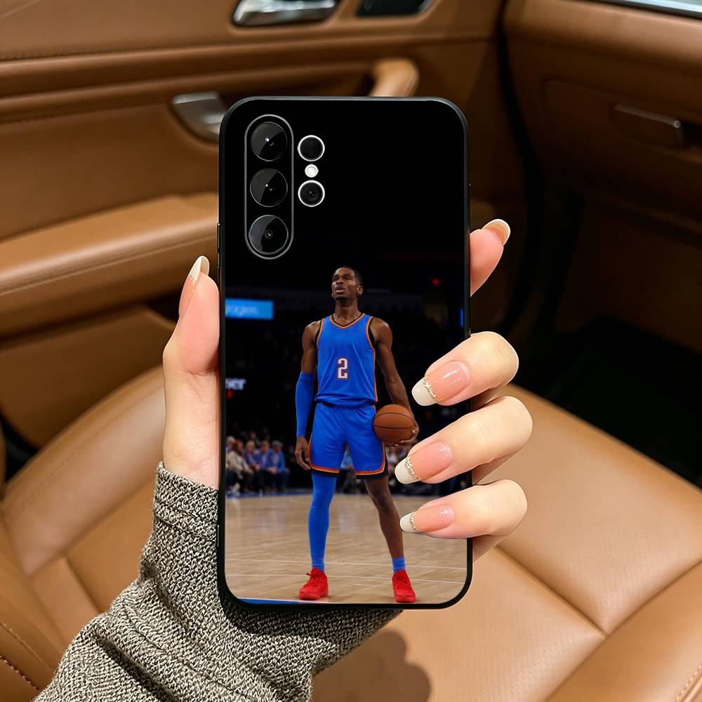 Basketball -Shai -G-Gilgeous Alexander 2 Phone Case For Samsung S25,S24,S21,S22,,Plus S23,S30,Ultra,S20,Fe,Black Soft Silicone
