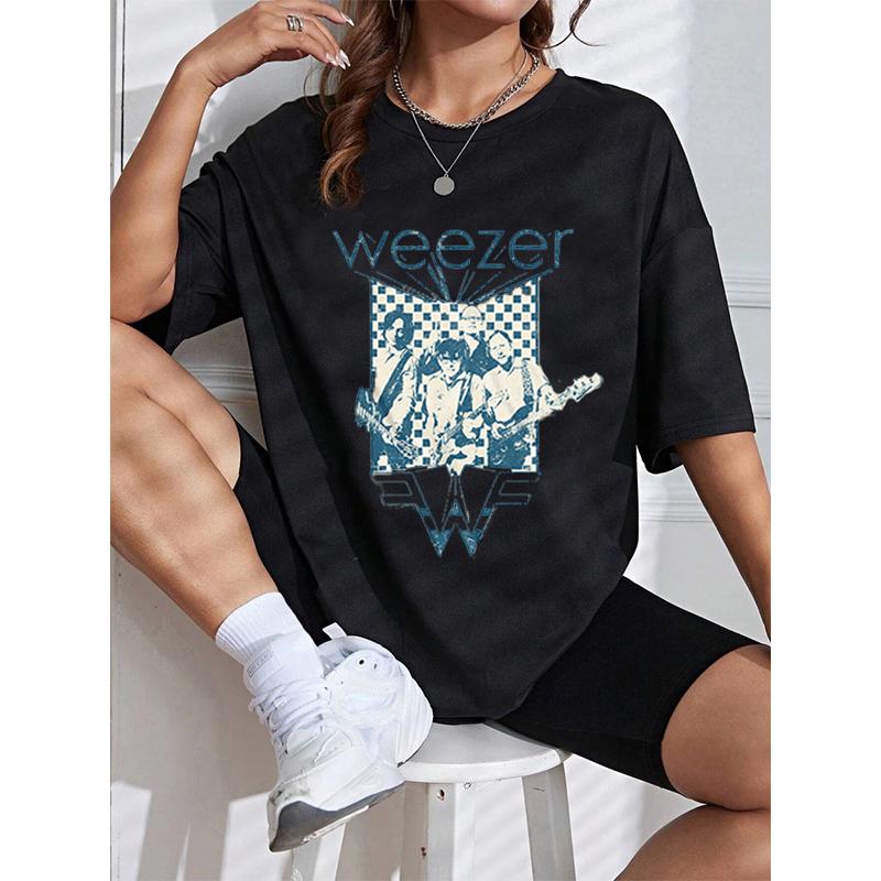 Weezer Band Cotton T Shirt Vintage Unisex Unisex Hip Hop Tee Fashion Short Sleeve Tshirt Oversized Unisex T-shirts Streetwear Tops Clothing
