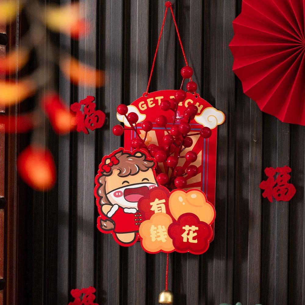 Traditional New Year Pendant Cartoon Handmade Spring Festival Decoration Exquisite Festive Atmosphere Red Fruit String Pendant