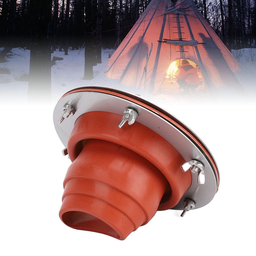 Zeltkocher Kit Hochtemperatur-Silikonrohr-Stiefel Flashing Dachkamin-Kit Kompatibel mit dreiwandigen Rohrstücken