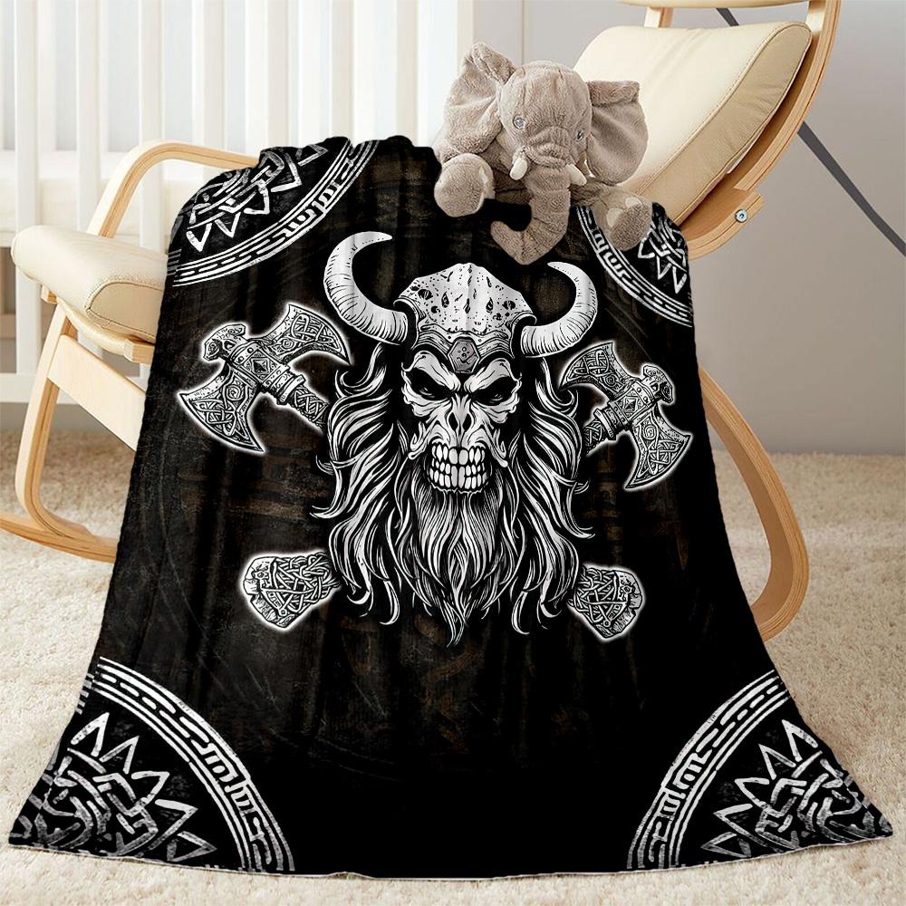 Viking Compass And Wolves Blankets Are Suitable for Living Rooms,making Them an Ideal Choice for Outdoor Travel and Gifts.