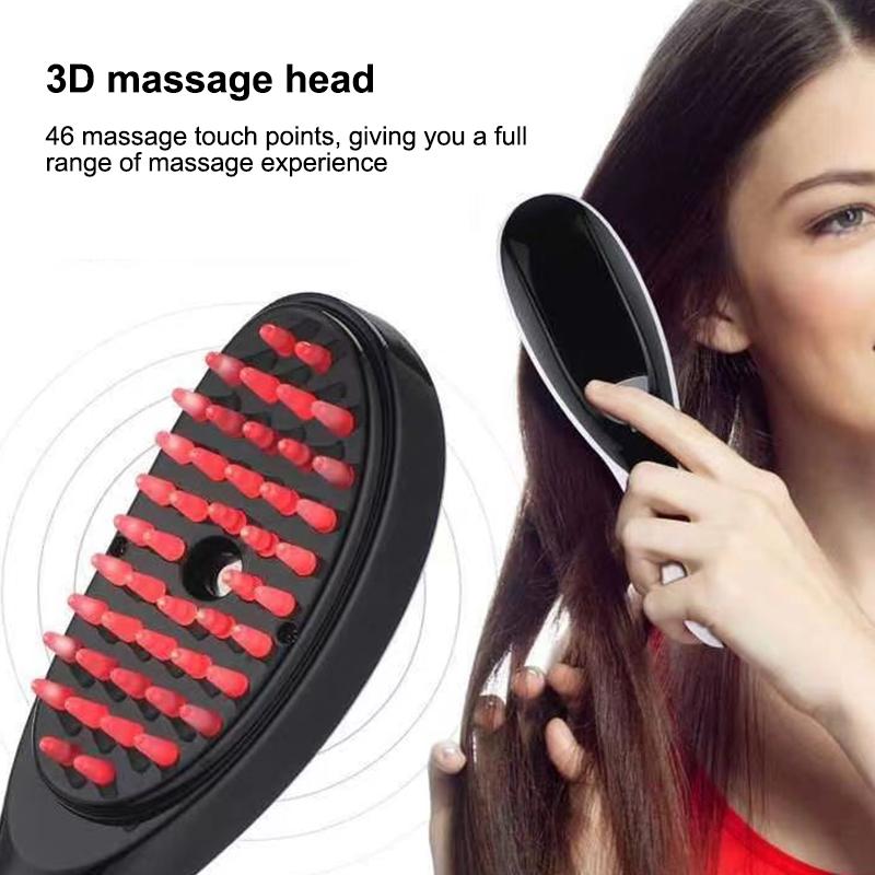 Anti Hair Loss Scalp Care Electric Massage Comb Red And Blue Light Therapy Scalp Vibration Massage Brush Hair Growth Massager