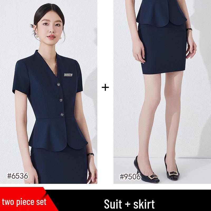 Women's Professional Workwear Set: Short-Sleeve Receptionist Manager Suit 2025