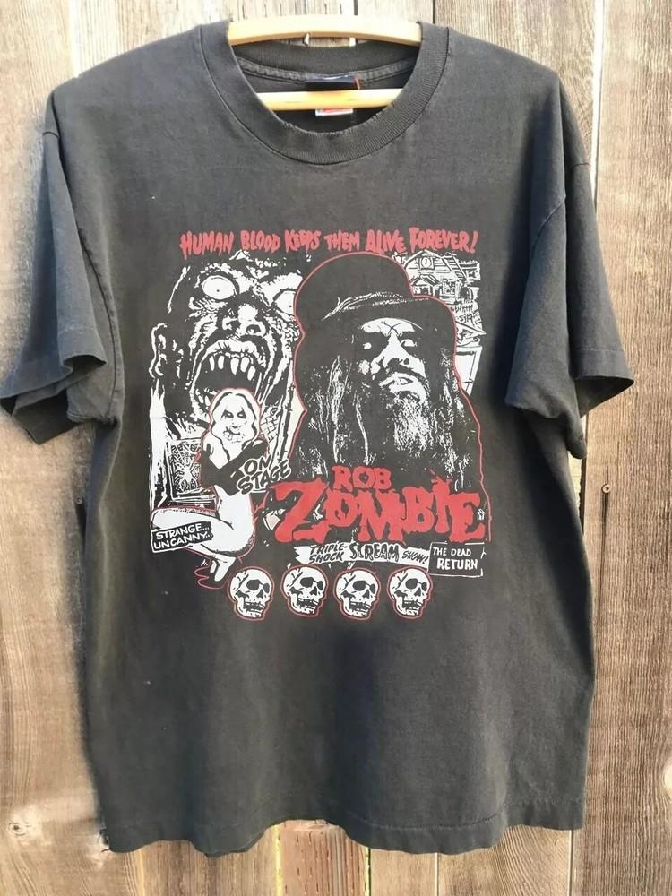 White Zombie Band Shirt Basic Charcoal Men Women Unisex Tshirt Reprint S5XL XXL