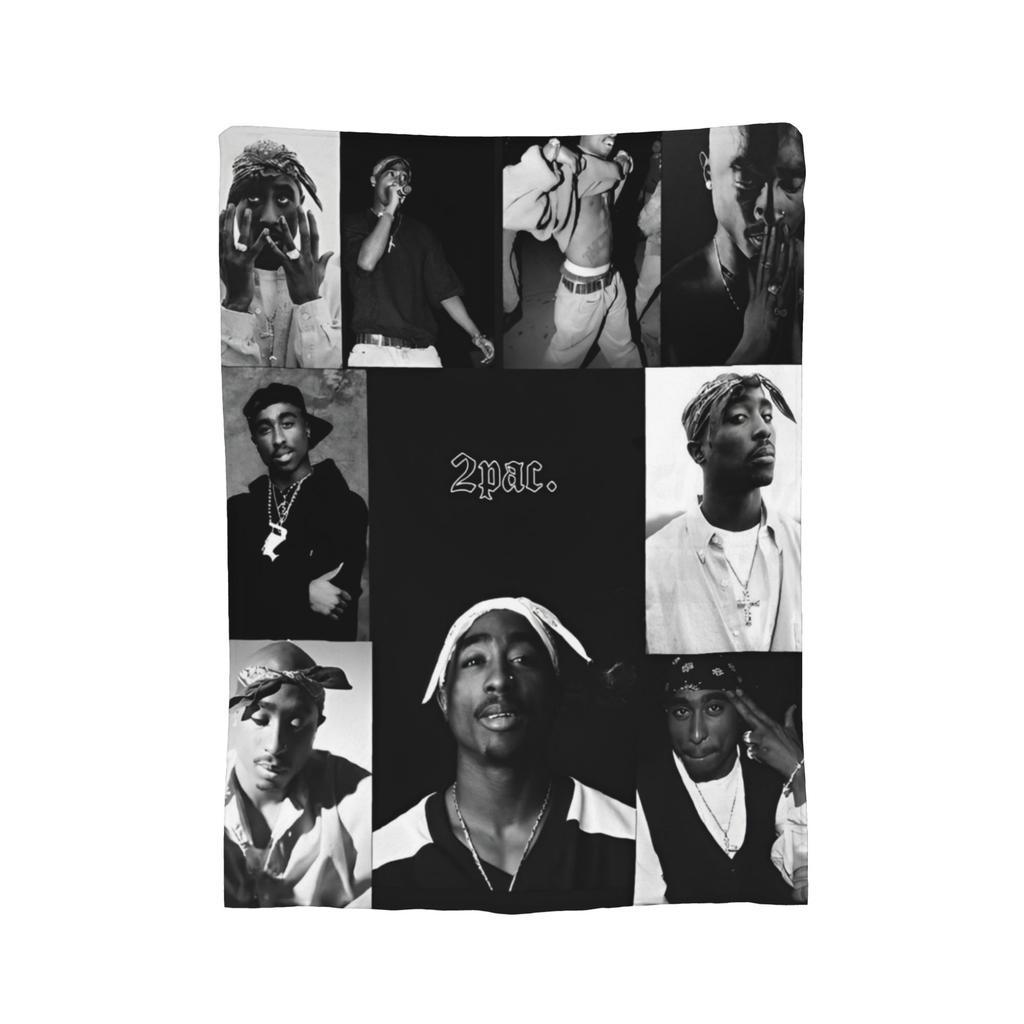 Rapper Tupac  Blanket Flannel 2pac Hip Hop Super Warm Throw Blanket for Outdoor Travel Bedroom Quilt