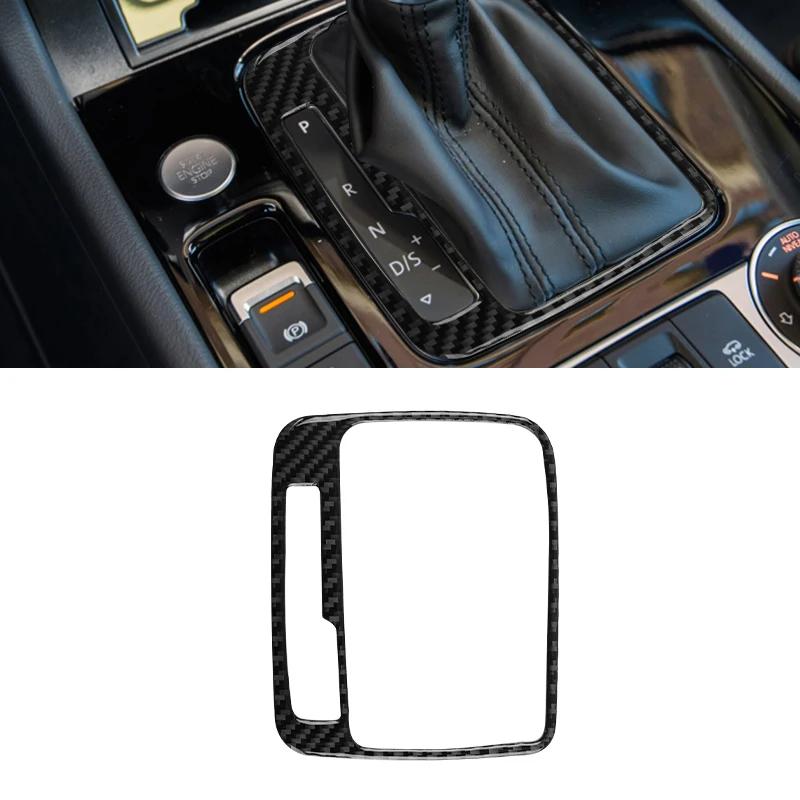 Lhd Car Interior Carbon Fiber Gear Shift Water Cup Holder Panel Decoration Sticker For Volkswagen Vw Touareg 2011-2018
