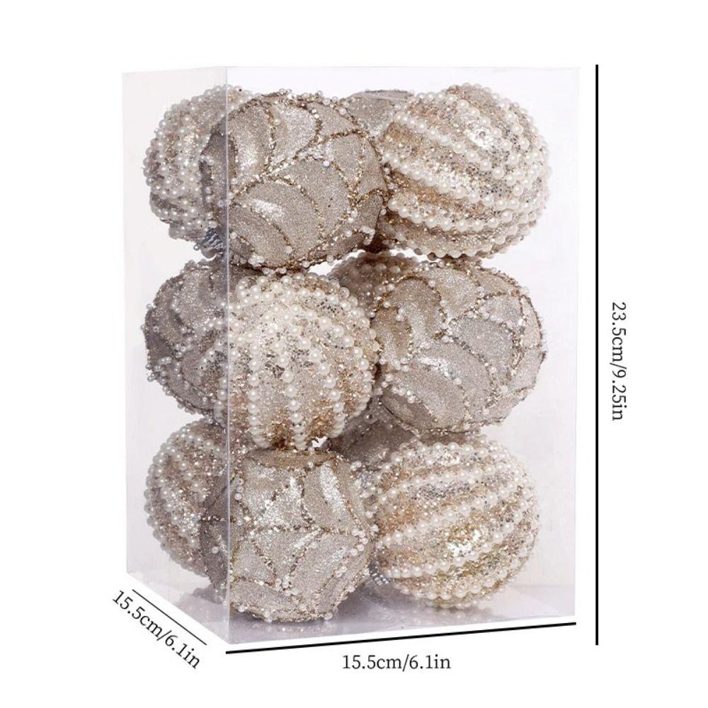 8CM Hanging Balls Foam Sequined Shiny Ball New Year Christmas Tree Decor