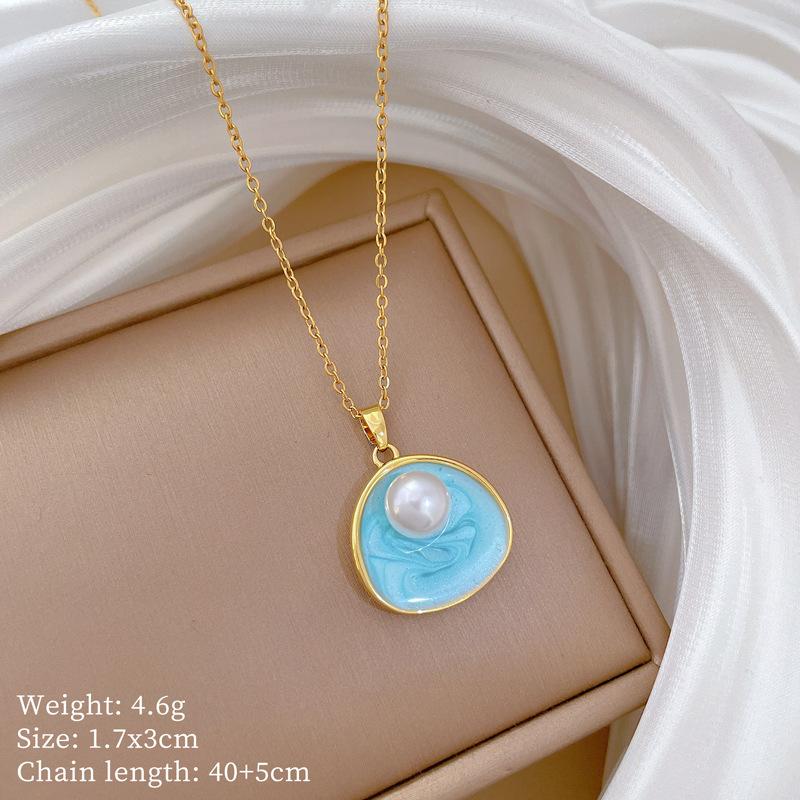 Multi-Element Style Copper Micro-Inlaid Necklace Combination Female Real Gold Electroplated Exquisite Collarbone Chain