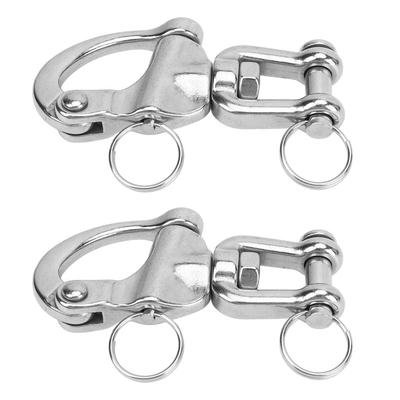 2PCS 316 Stainless Steel Snap Shackle High Strength Sailboat Shackles  Sailing Halyard